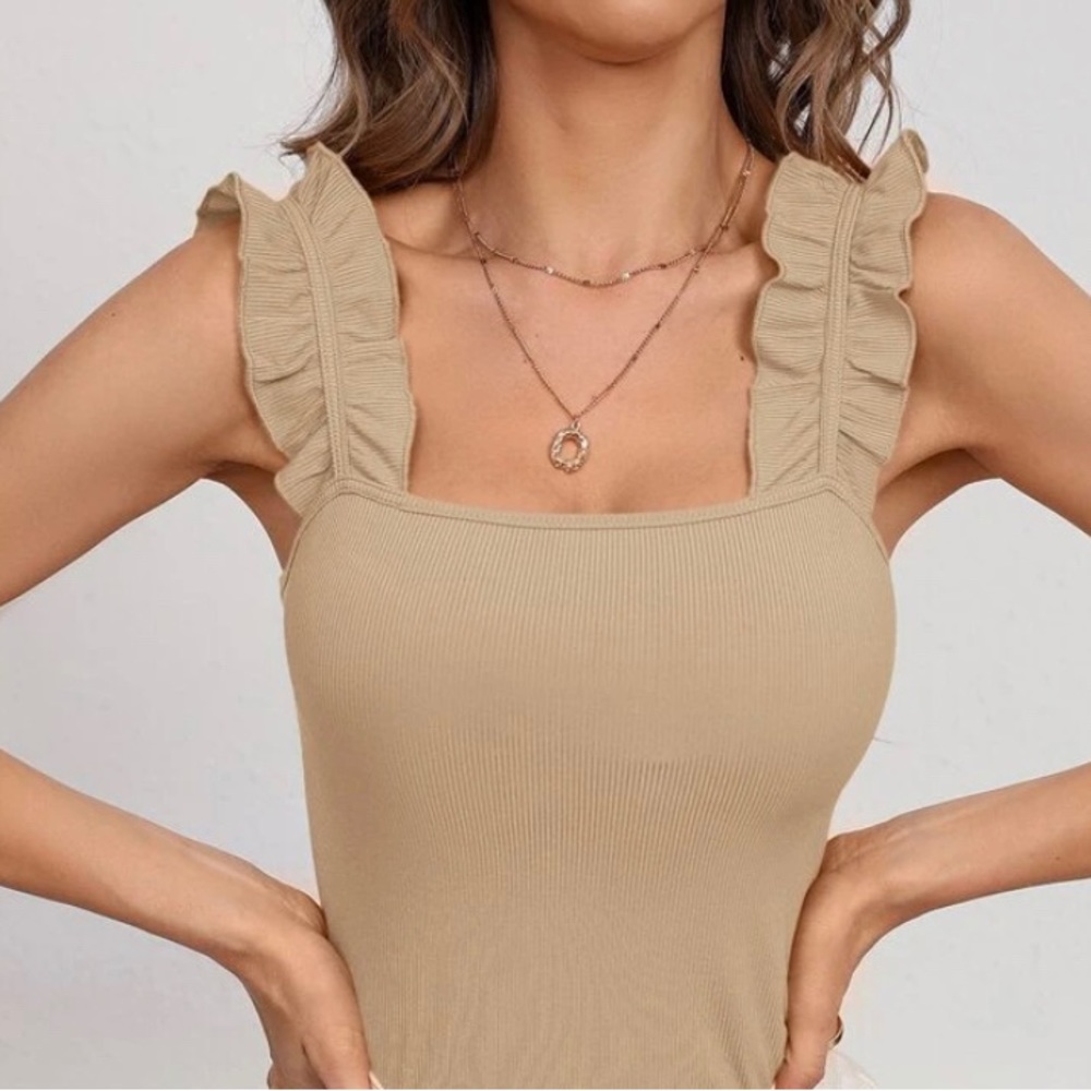 Ruffle strap crop top